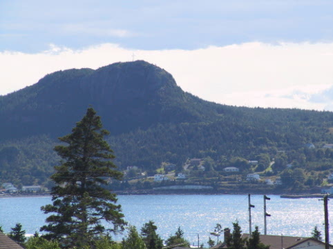 You can see George Cove Mountain and the cross that is at its peakfrom the deck, hike the trail to the top and see the great view for yourself